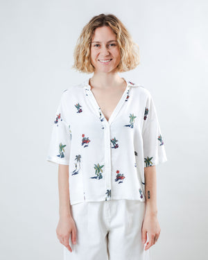 Helios Small Cropped Blouse Ecru