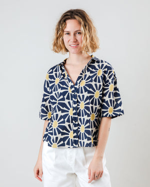 Marisol Cropped Blouse Navy