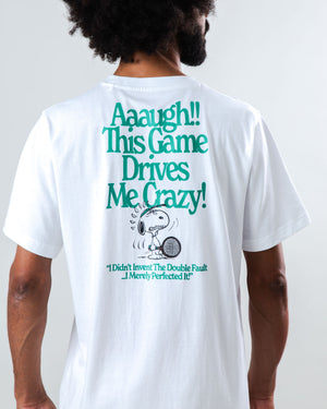 Peanuts Tennis Double Fault Snoopy T-shirt White