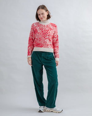 Cropped Sweater Noodles Jacquard