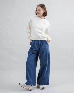 Splash Paint Rounded Sweatshirt Ecru