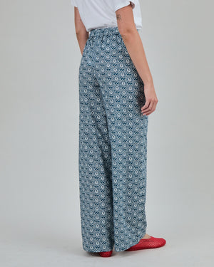 Asis Percales Daisy Wide Leg Pants Blue