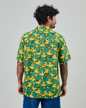 Peanuts Woodstock Aloha Shirts Green