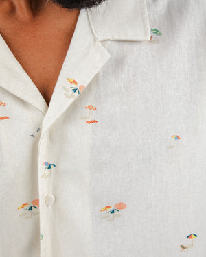 Beach please Aloha shirt Ecru