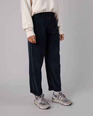 Corduroy Pleated Pants Navy