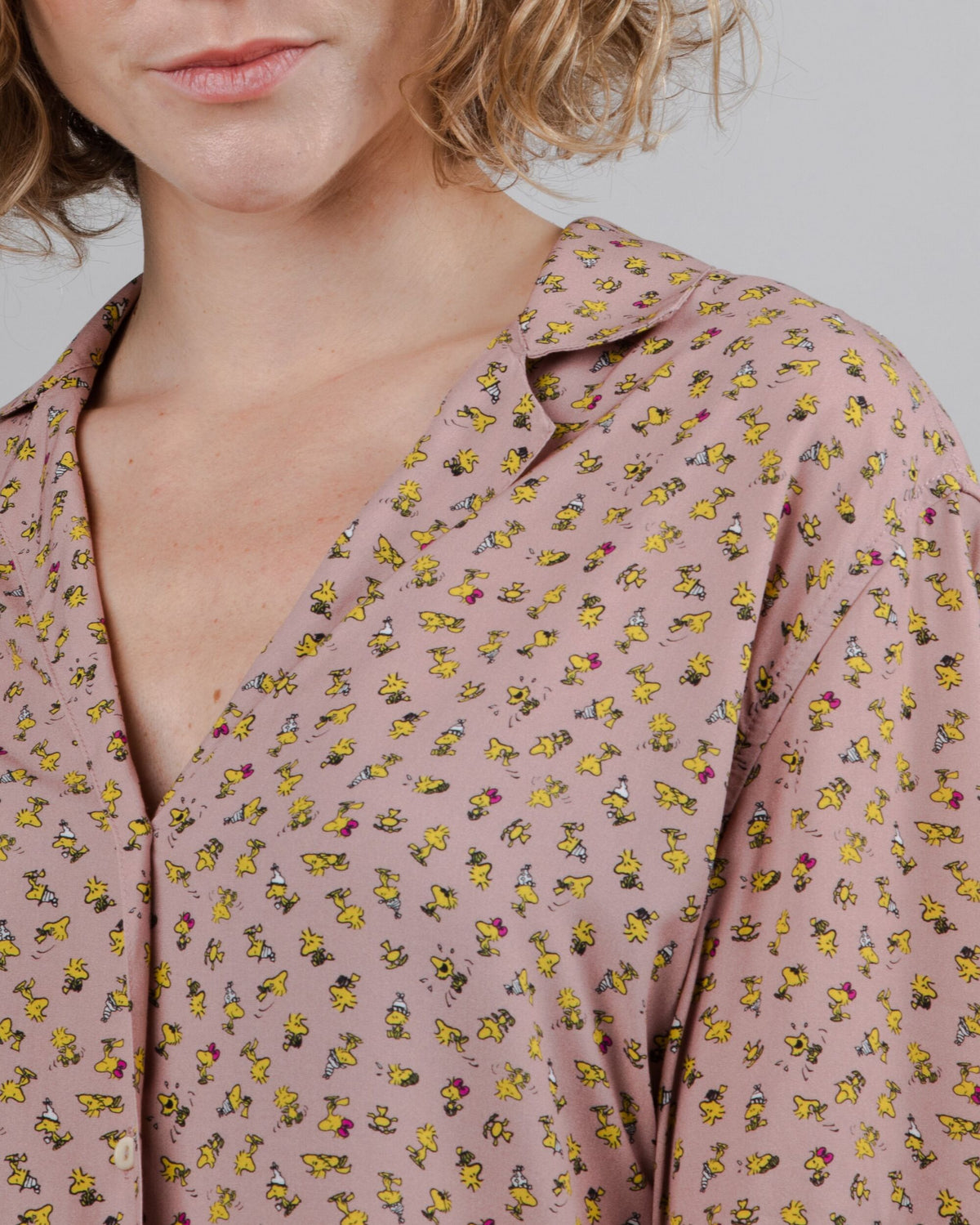 Peanuts Woodstock Aloha Blouse Pink