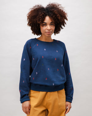 Jellyfish Raglan Cotton Sweatshirt Navy