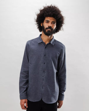 Mouline Flannel Overshirt Dark Grey