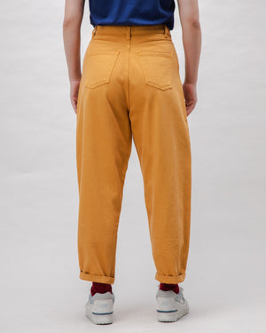 Pegged Cotton Twill Pants Ochre