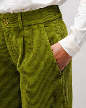 Corduroy Pleated Pants Green