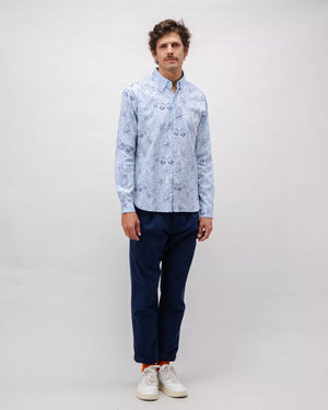 Seven Seas Oxford Cotton Shirt Blue