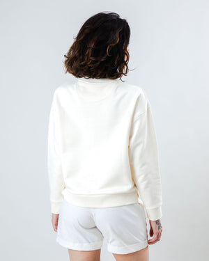 Peanuts Tennis Ace Snoopy Sweatshirt Rounded Hem Ecru