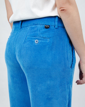 Corduroy Pleated Pants Blue