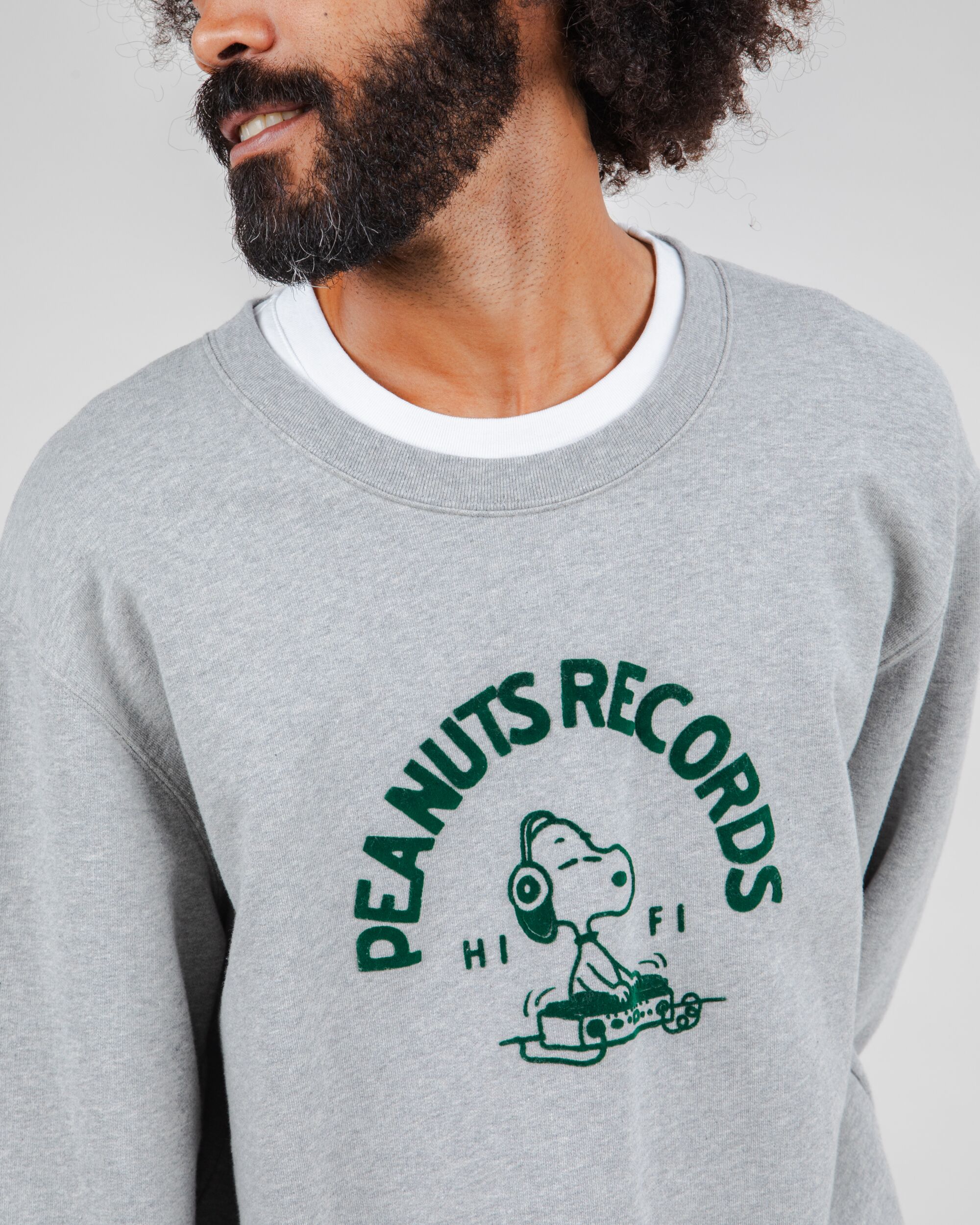 Peanuts Records Sweatshirt Grey