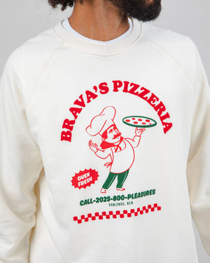 Hot & Brava Pizza Sweatshirt White