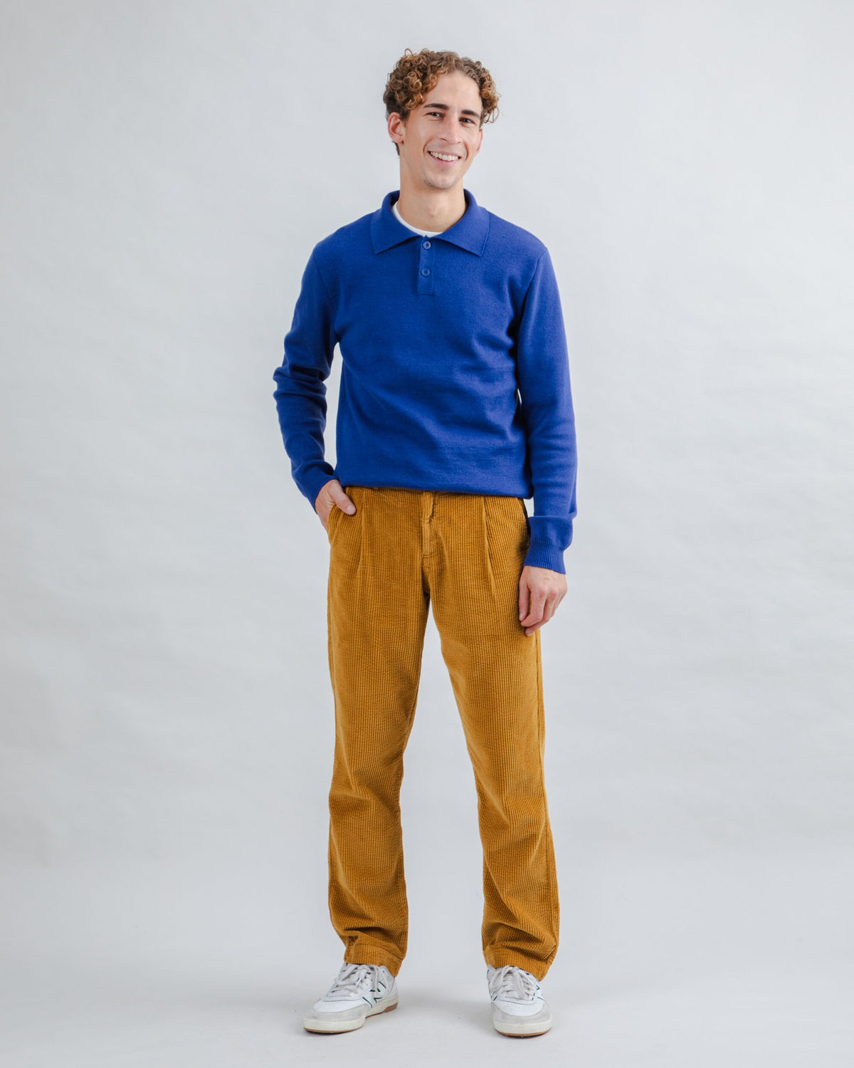 Corduroy Pleated Chino Pants Camel