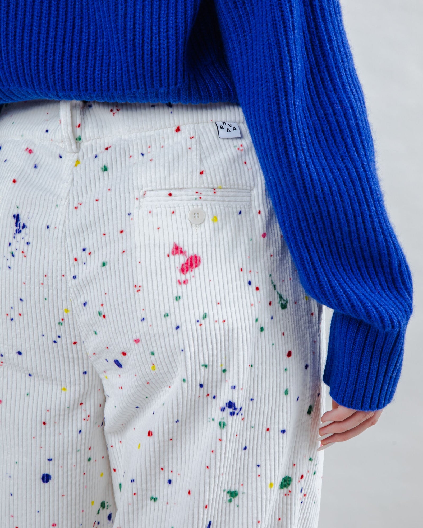 Splash Paint Corduroy Pleated Pants