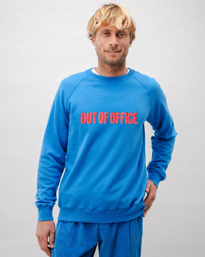 Out of Office Cotton Sweatshirt Electric Blue