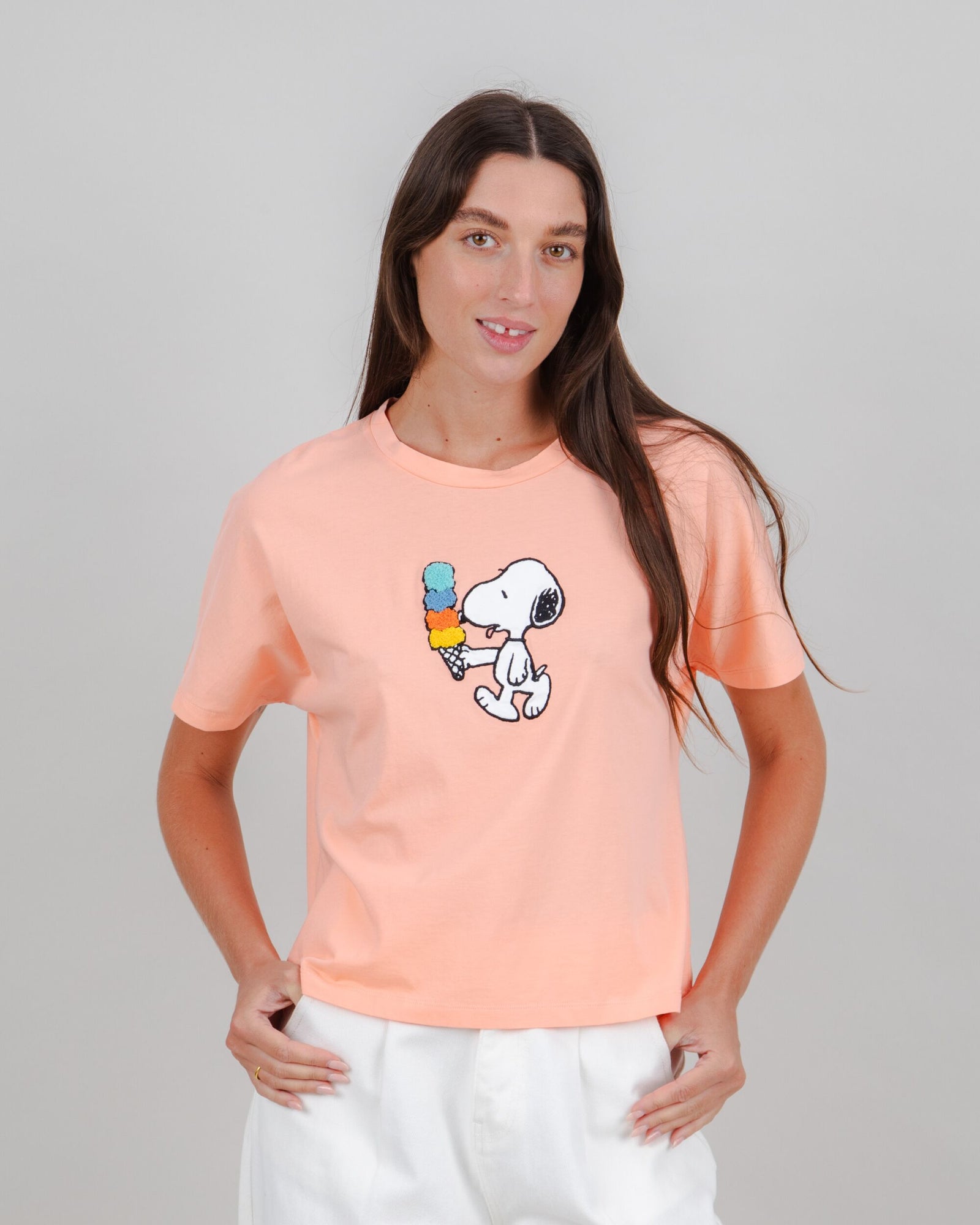 Peanuts Icecream Oversize Tee Pink
