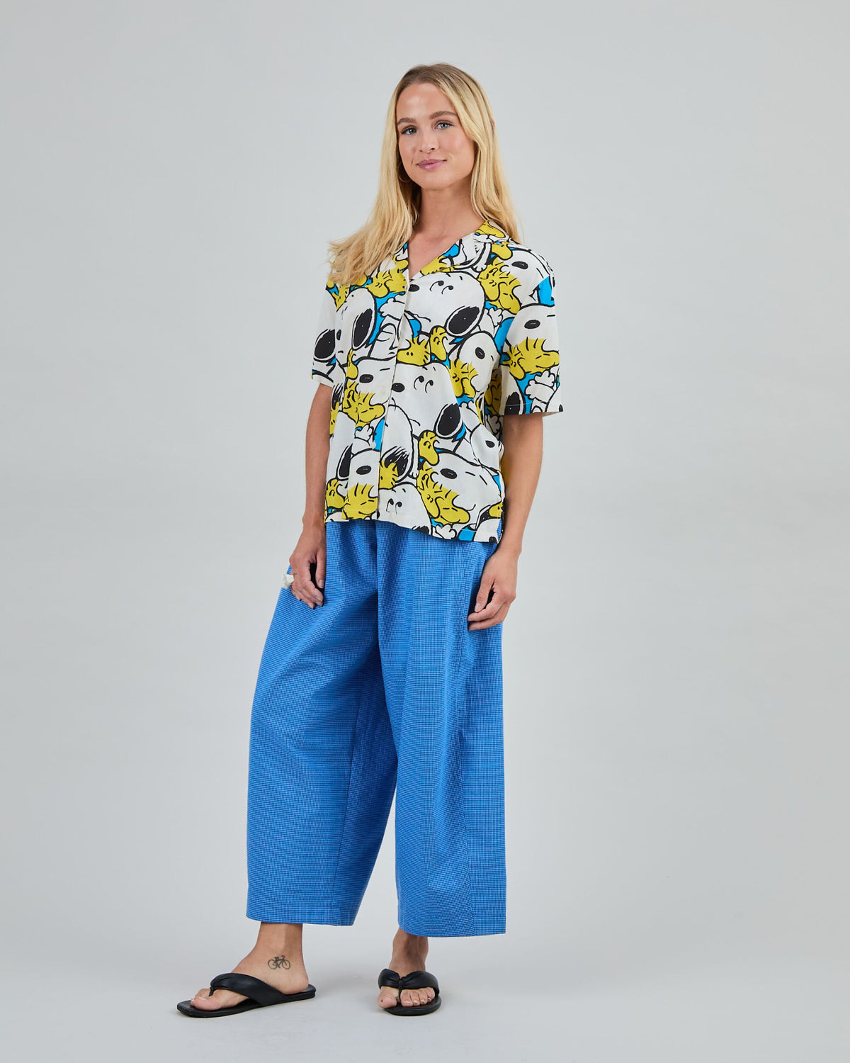 Peanuts Freehugs Aloha Blouse Blue