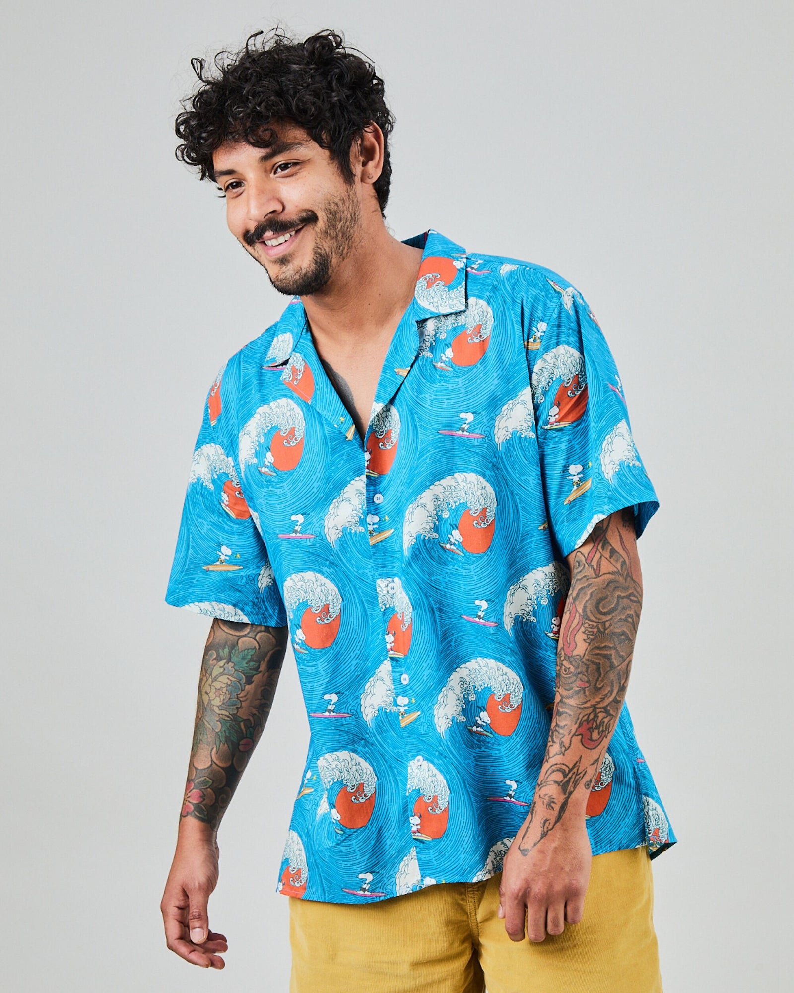 Peanuts Surf Aloha Shirt Blue