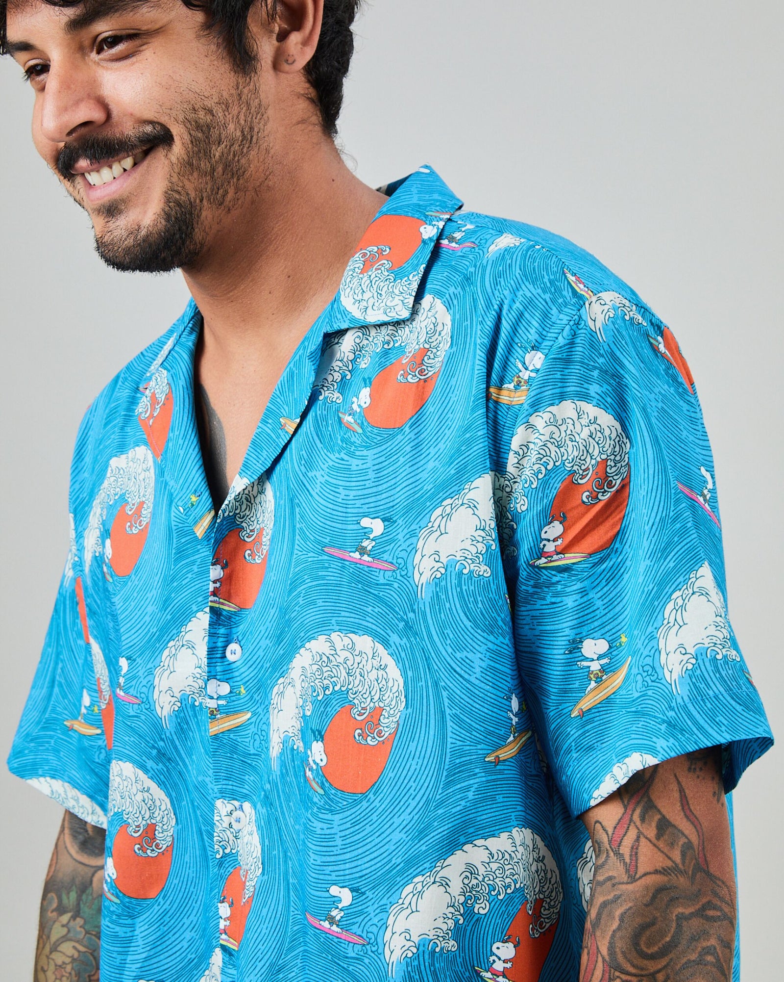Peanuts Surf Aloha Shirt Blue