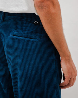 Corduroy Pleated Chino Pants Indigo