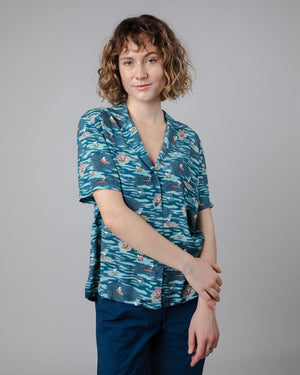 Peanuts Coast Aloha Blouse Ocean