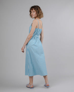 Stripes Strap Long Dress Pool