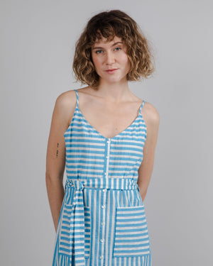 Stripes Strap Long Dress Pool